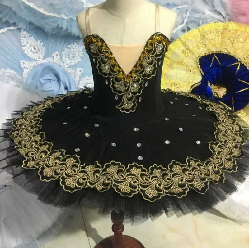 Черный фиолетовый лебедь балетный танцевальный костюм профессиональная