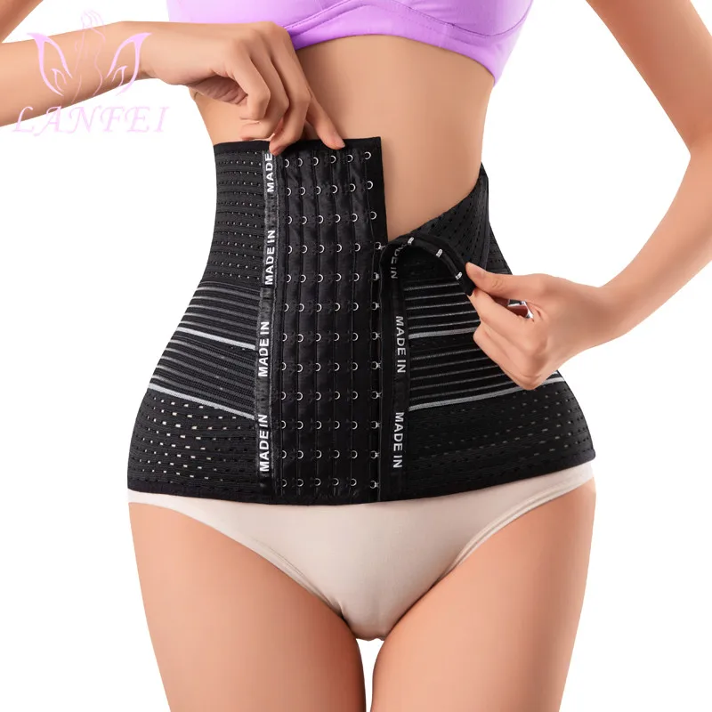 

LANFEI Waist Trainer Belt 6 Hooks Buckle Women Seamless Belly Weight Loss Corset Body Shaper Slimming Shapers Modeling Strap