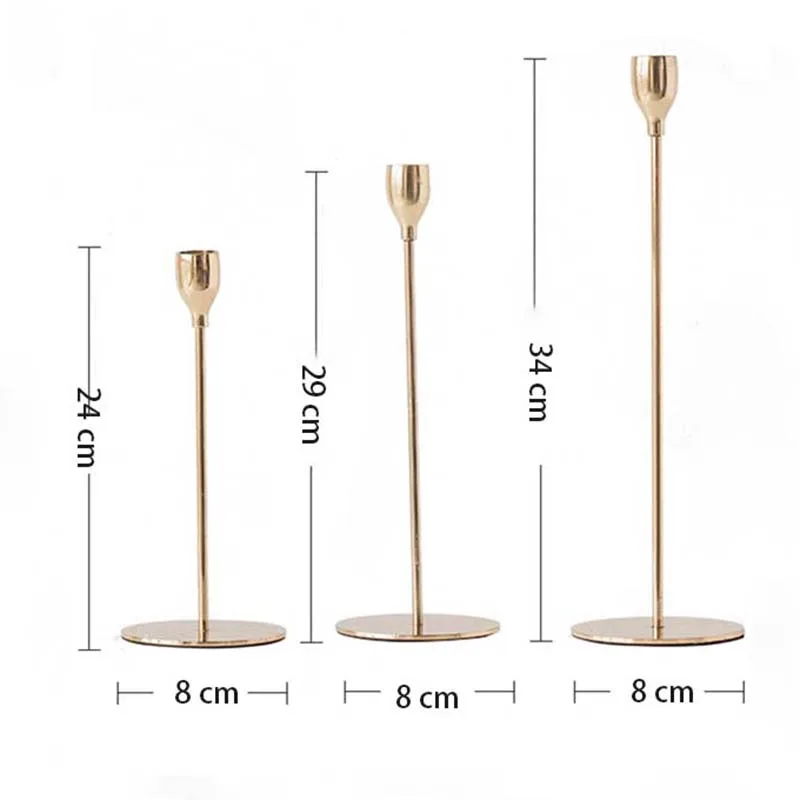 absf 3pcsset metal candle holders decorative candlesticks simple wedding decor bar party living room home decoration candles free global shipping
