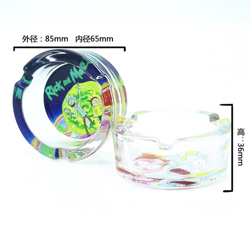 

1PC Cartoon Anime Glass Ashtray Handmade Cigarette Ash Holder Tray 85MM Smoking Accessories Hotel Home Table Decoration