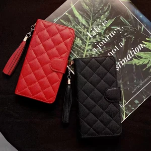 super luxury caviar leather filp case for iphone 13 12 11 pro xs max 7 8 plus xr brand wallet cover cute dangler phone accessory free global shipping