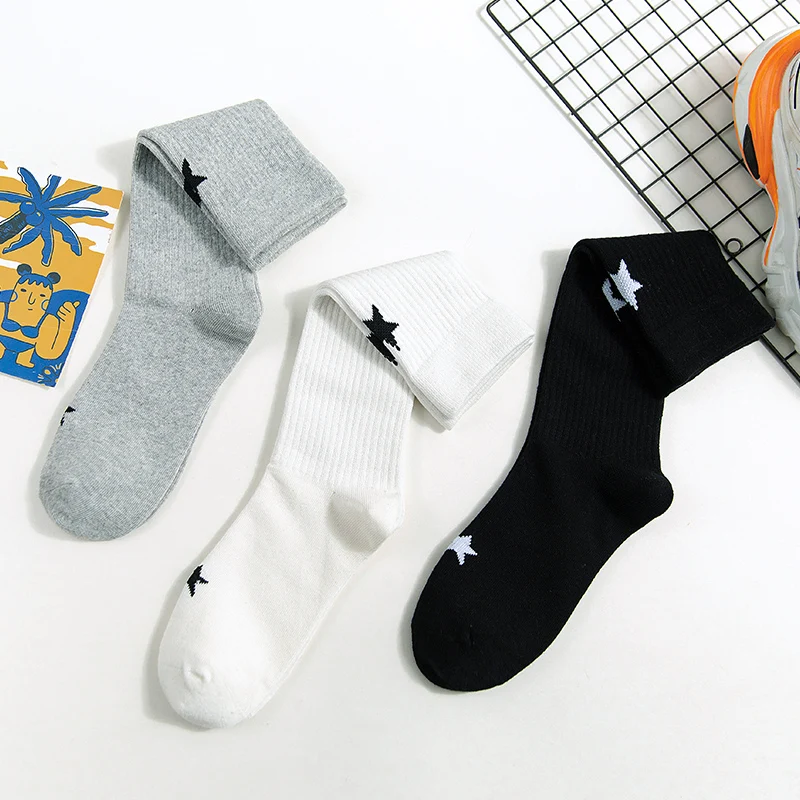 CARTELO Women Socks Soild Star Pattern Golf Ladies long Tube Socks Unisex Outdoor Running Cycling Long Pressure Sport Stockings