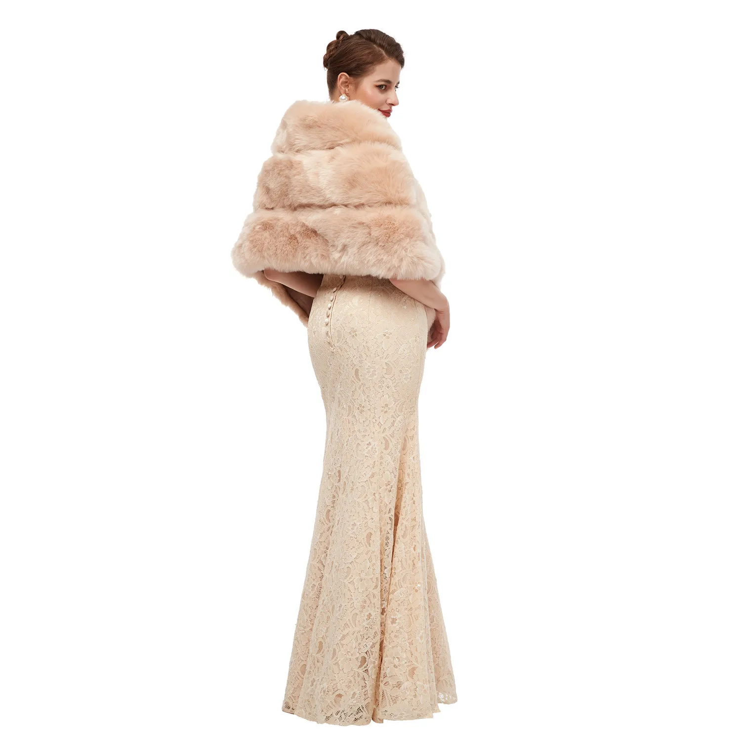 Элегантная зимняя женская шаль и накидка jaevini верхняя одежда из искусственного