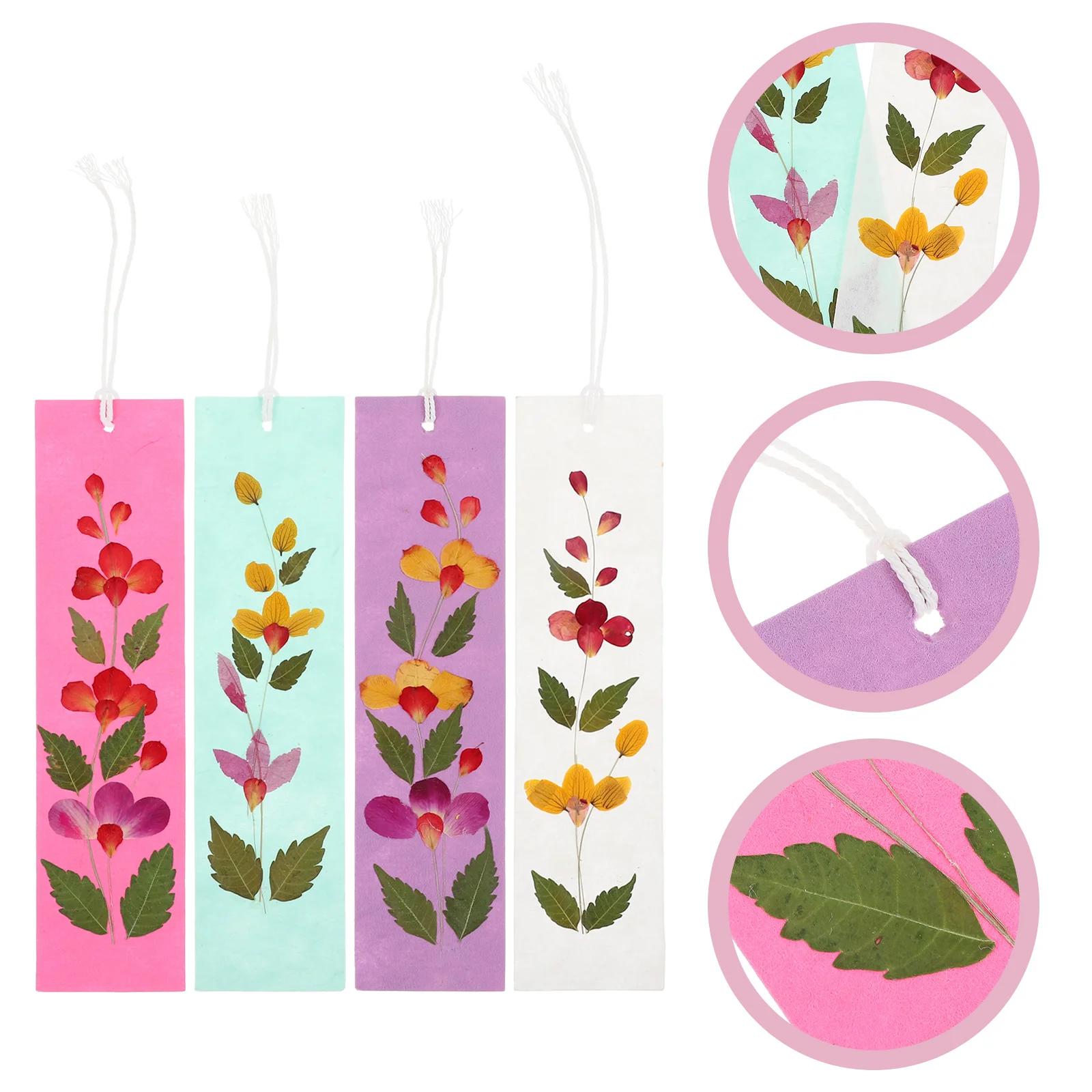 

4 шт., закладки из натуральных цветов, материалы для сухих цветов, креативные закладки (случайный цвет)