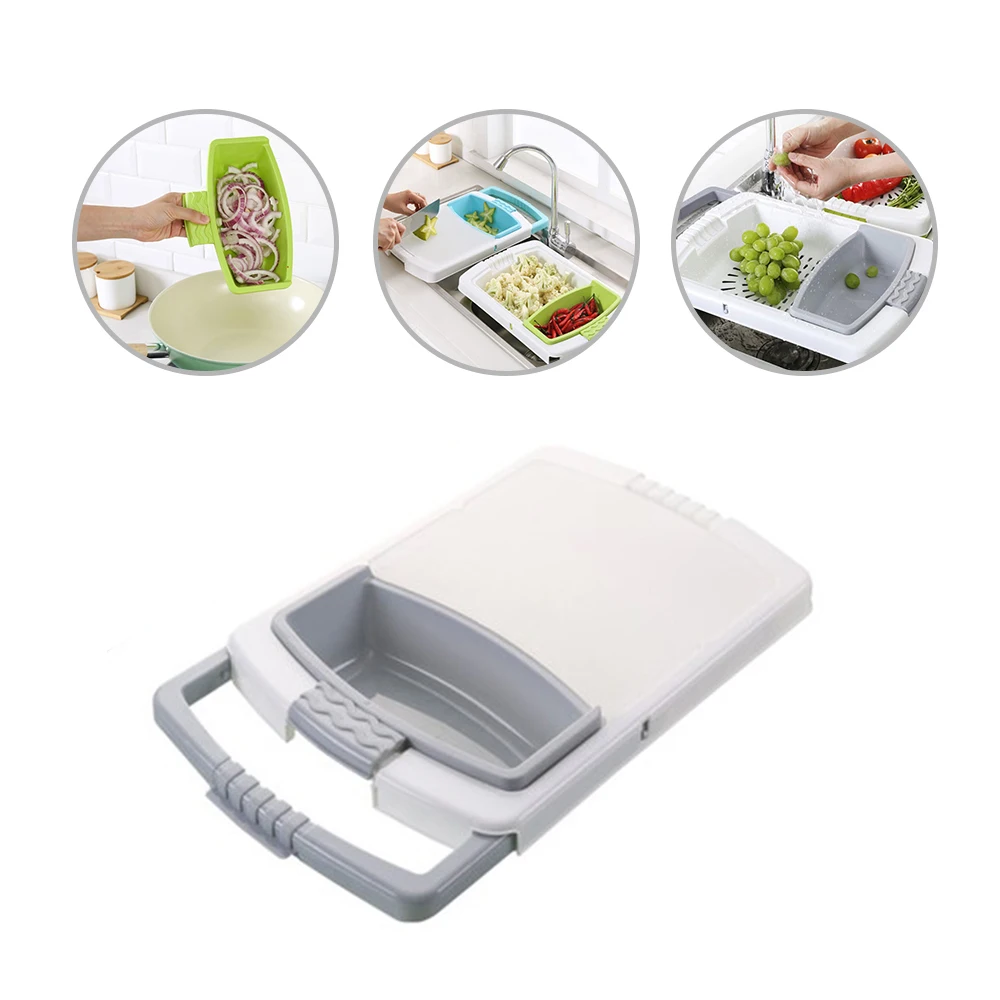 

Kitchen Multifunctional Thick Plastic Chopping Board Sink Drain Basket Cutting