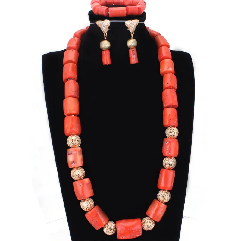 4 ювелирных изделия нигерийский Свадебный комплект украшений 31 дюйм 13-22 мм