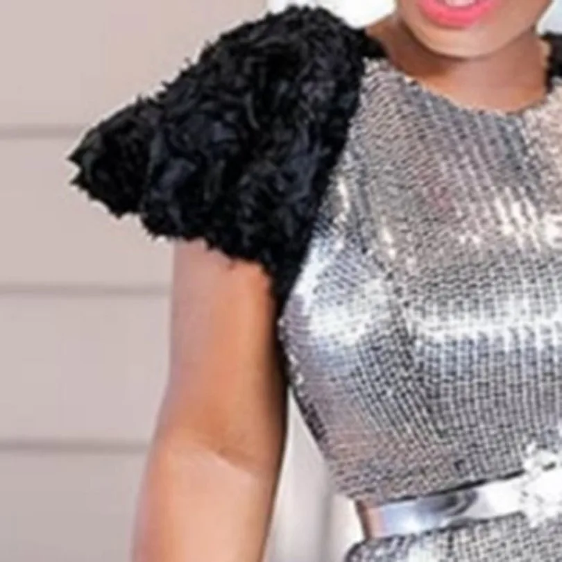 Сексуальное Клубное платье размера плюс ужин вечерние Серебристые осеннее