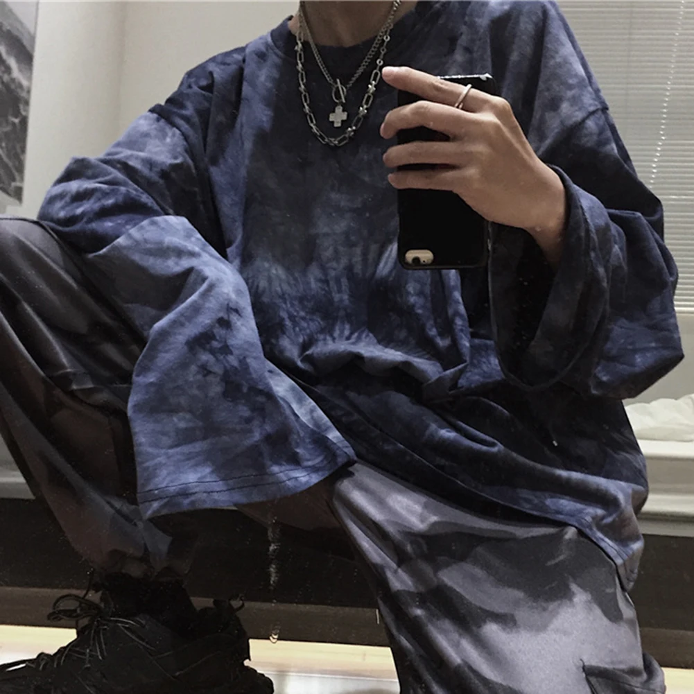 hoodies women Fashion Women Autumn Long Sleeve sweatshirt women O Neck Pullover Tie Dye Loose sweatshirt women sudadera mujer