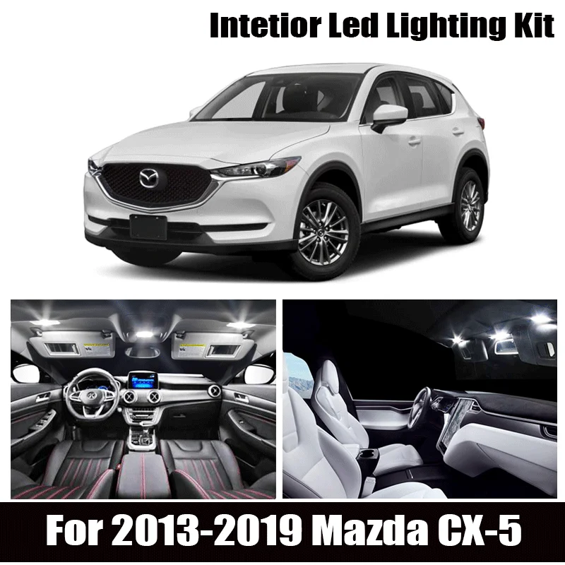 Светодиодные фонари для салона автомобиля, 9X белые светодиодные с Canbus, комплект ламп, 2013, 2014, 2016, 2017, 2018, 2019, Mazda CX-5, CX5