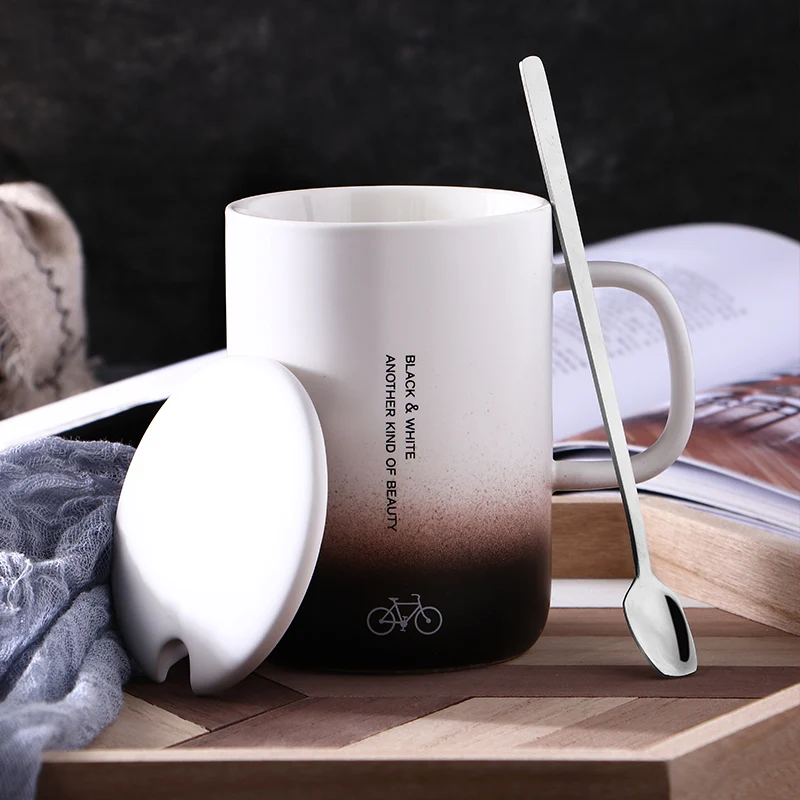 Ceramic Mug Cup Travel Stylish Reusable Hot Water Changing Black Plain Coffee Magic Color Heat Sensitive GG50mk | Дом и сад