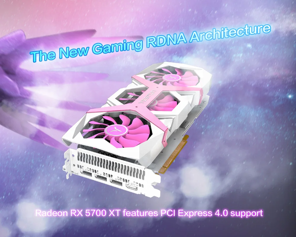 RX 5700 XT GPU 8 Гб GDDR6 256bit платье магнат розовый супер Эволюция 7 нм игровая графика Настольный ПК видео видеокарта PCI-E 3,0