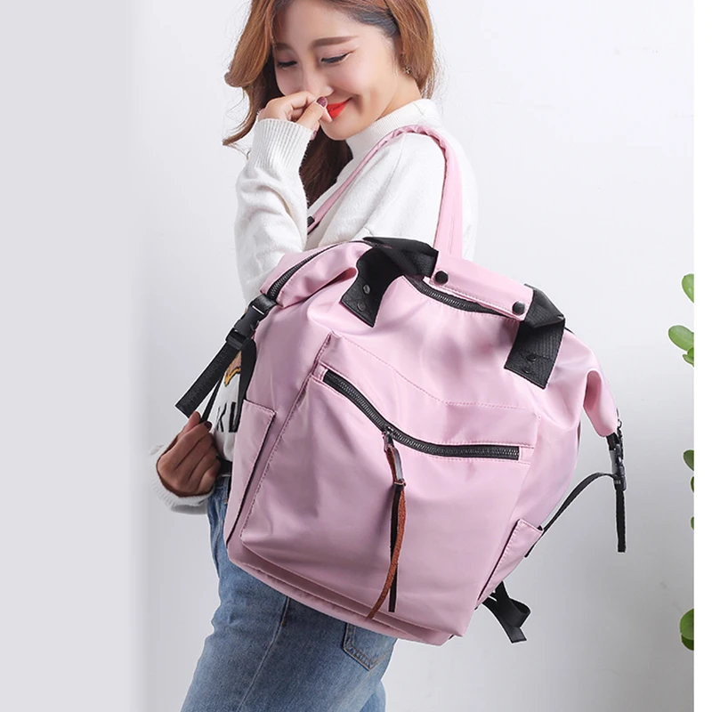 Женский нейлоновый рюкзак вместительный многофункциональный зеленый для