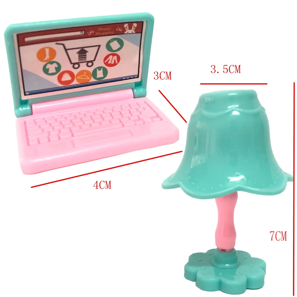 NK One Set Doll Accessories Fashion Mini Imitation Computer +Table Lamp For Barbie Kelly Office Toy 12X | Игрушки и хобби