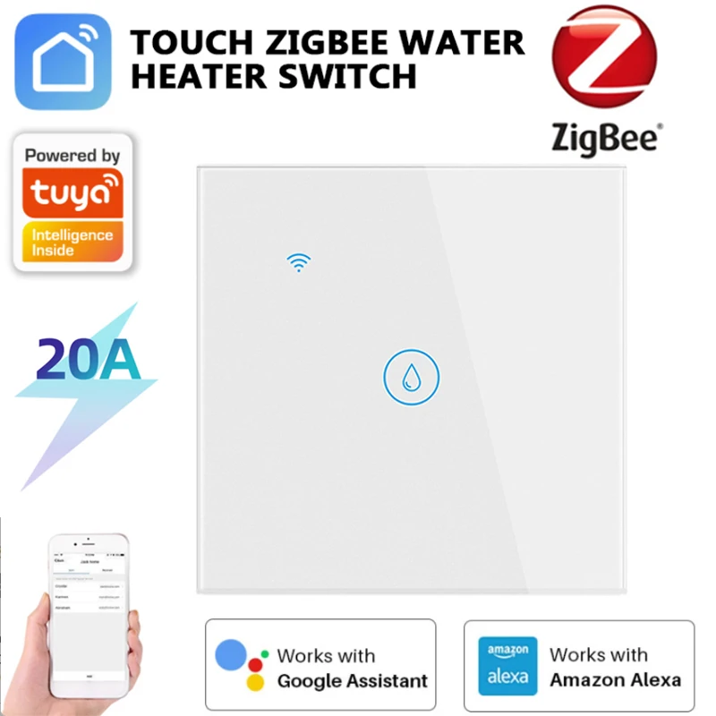 

Умный водонагреватель Tuya Zigbee, переключатель с сенсорной панелью и голосовым управлением, уличная работа, Alexa Google Home