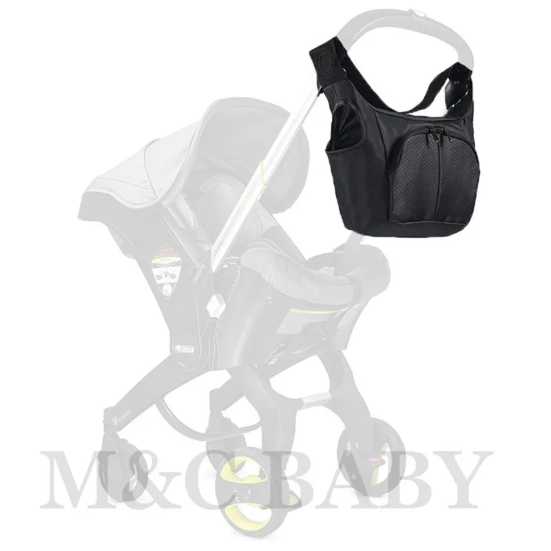 Bolsa de almacenamiento de artículos esenciales, Compatible con Doona/Foofoo, asiento infantil para coche, cochecito, bolsa para mamá, Color negro