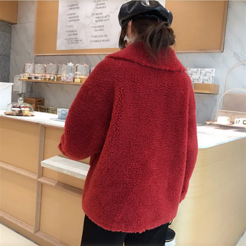 Новое зимнее женское кашемировое меховое пальто на молнии модное плотное теплое