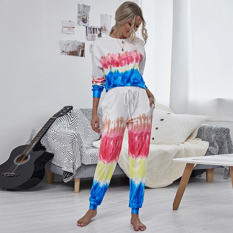 

Новые модные комплекты пуловеры с капюшоном с цветным принтом