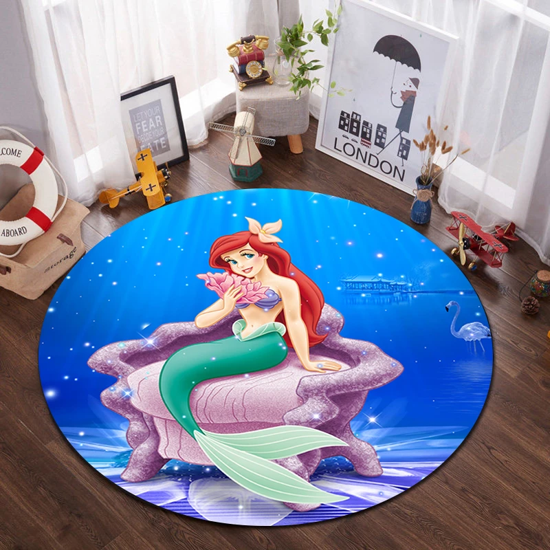 

Disney Princess Round Pad Anti-slip Carpet Living Room Children Room Carpet Home Room Decoration Cushion