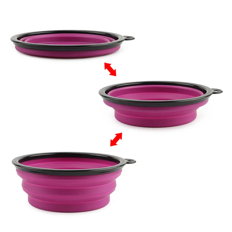 Миски для собак большого размера силиконовая Складная портативная миска