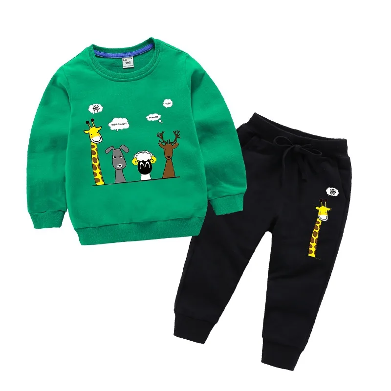 Детские комплекты Свитшот и брюки костюмы с мультяшным принтом спортивный