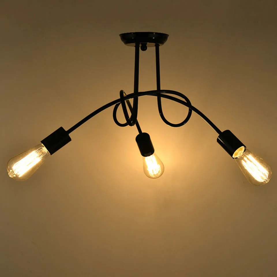 

OYGROUP Modern Ceiling Indoor Lighting For Study Living Room Bedroom Lamps E27 Black Lustre Lights fixtures Input 90-220V