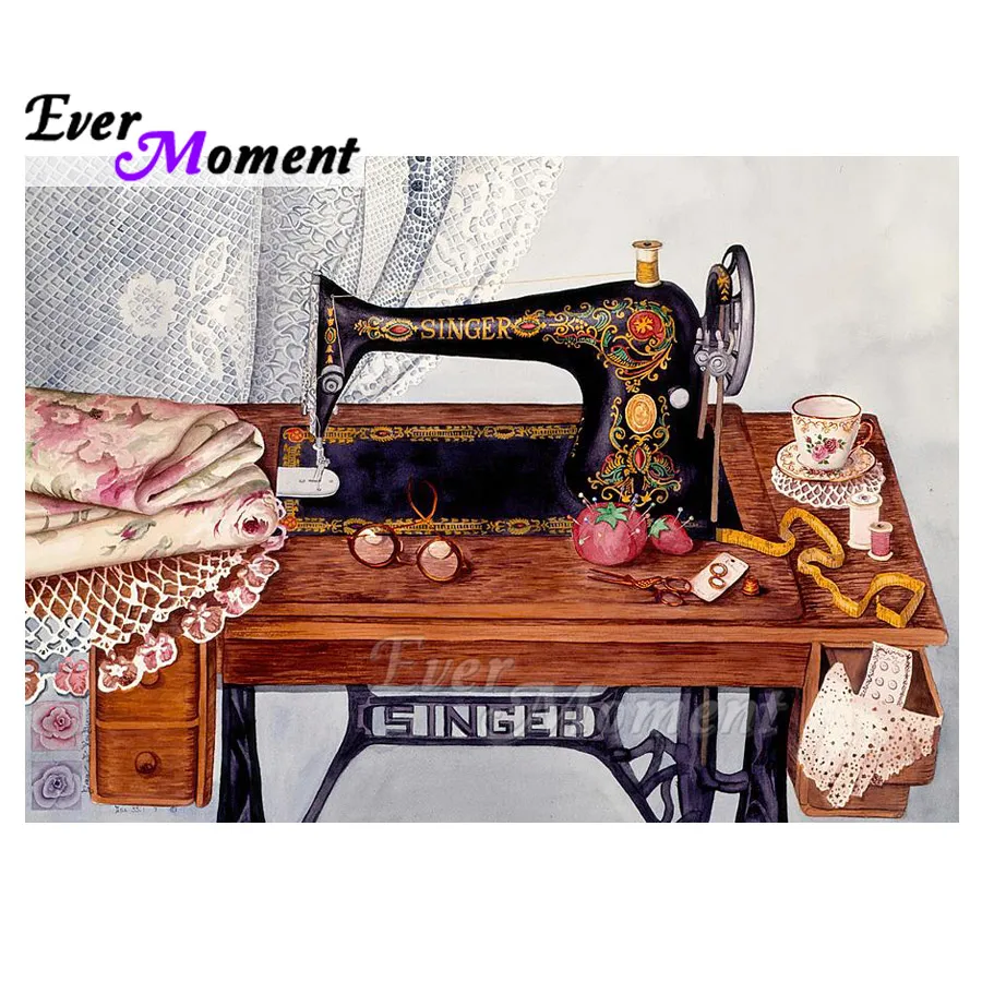 Алмазная живопись швейная машина занавеска 5D картина стразы мозаика алмазная