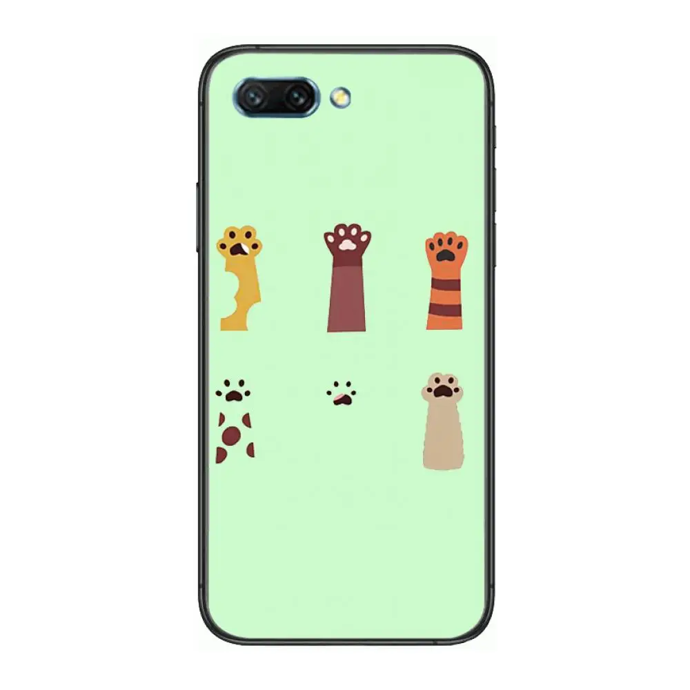 

Cute dog paw Style cartoon clear Phone Case For Huawei Honor 10 9 8 7 N Pro Lite A C RU Black Etui Coque Hoesjes comic fashion