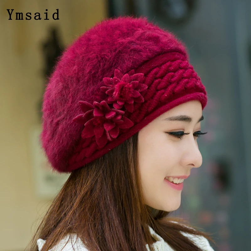 Новое поступление элегантные женские вязаные шапки Ymsaid шапка из кроличьего меха