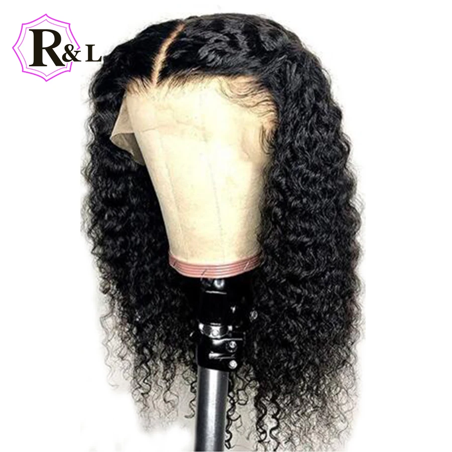 RULINDA короткие вьющиеся волосы на кружеве человеческие парики предварительно