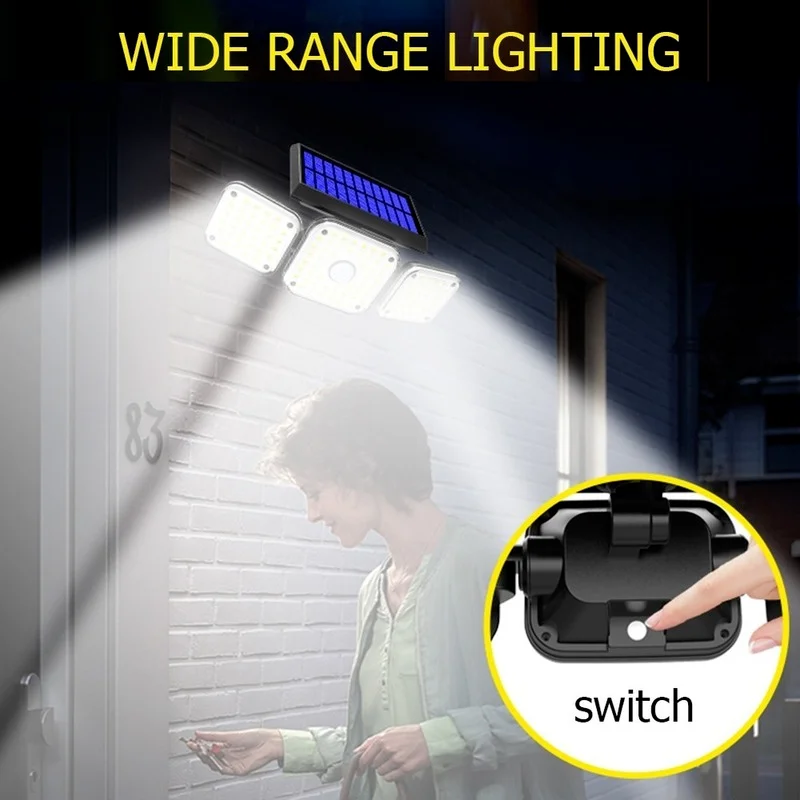 Супер яркий солнечный светильник 120 Led IP65 водонепроницаемый наружный внутренний