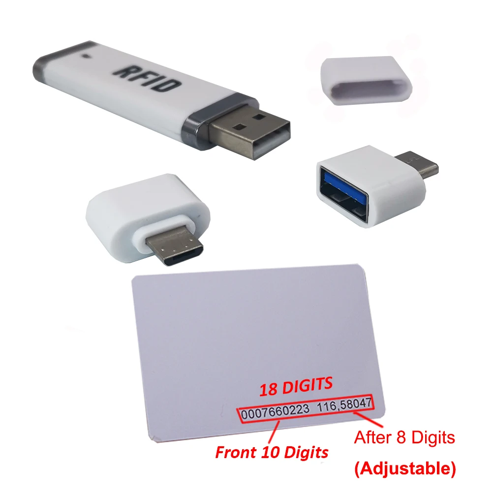 Регулируемый мини портативный RFID 125 кГц 13 56 МГц Бесконтактный Смарт EM кардридер USB