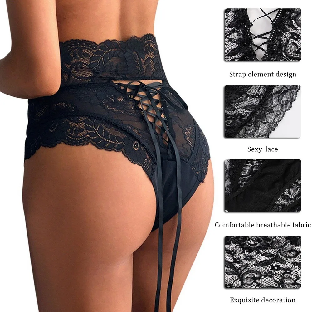 

S-XL plus size sexy high-waist lace panties, thongs, hollow underwear, lingerie