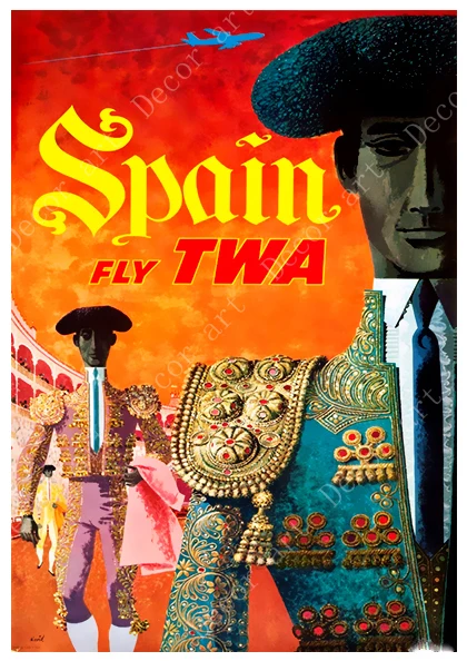 Испания путешествия холст живопись винтажные настенные постеры из крафт бумаги