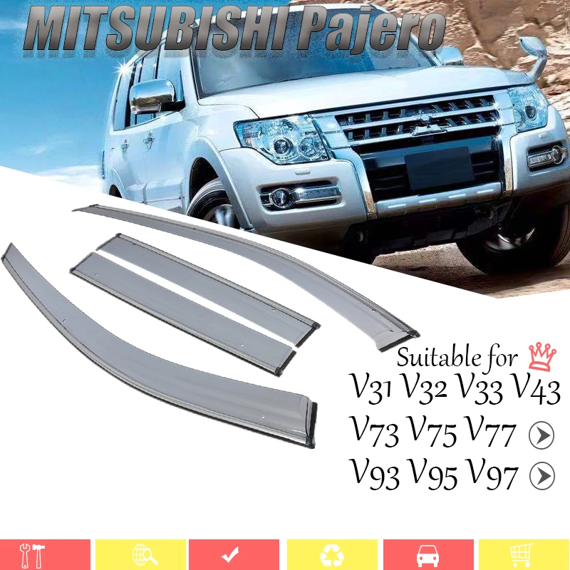 For Mitsubishi Pajero/V31/V32/V33/V43/V73/V75/V77/V93/V95/V97 Rain Guard/Guard Smoke Window Rain Window Wind Visor 4Pcs/1 Set