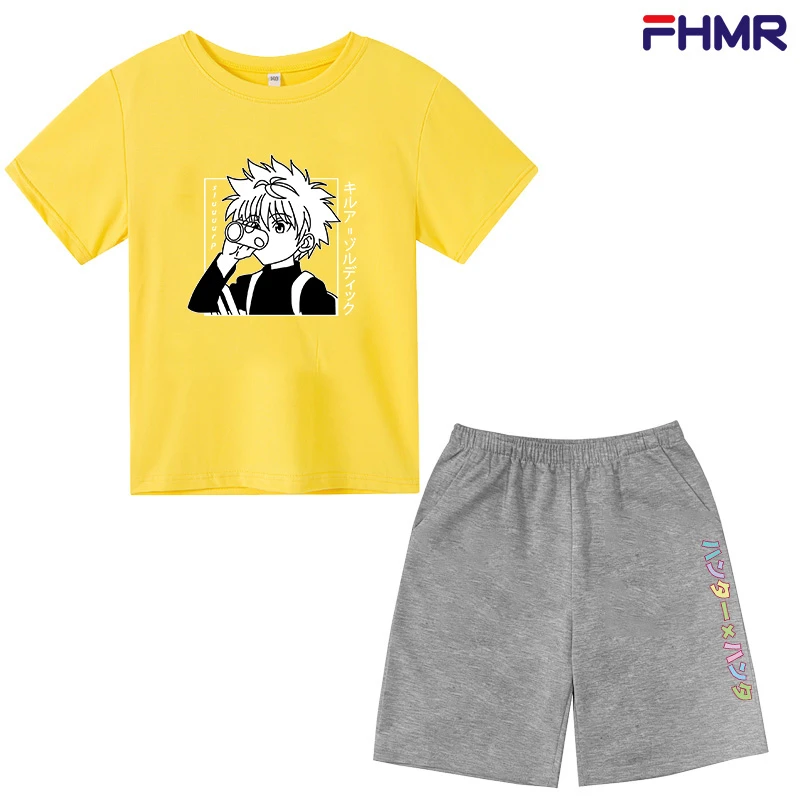 

Pure Cotton T-shirt Fashion Kids + Pants Suit New Boys and Girls Sportswear Suit 4-14T Sleeve Length(cm) Tops Type Style Fit