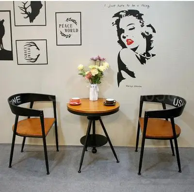 Железный обеденный стул Лофт промышленный ветер молочный чай десерт магазин