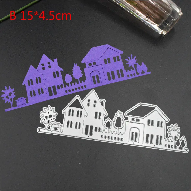 Металлические режущие штампы для рождественского дома скрапбукинга