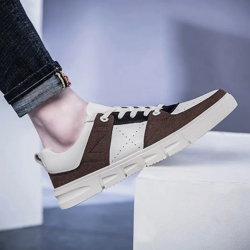 Мужские кроссовки из натуральной кожи модная Уличная обувь мужская Повседневная