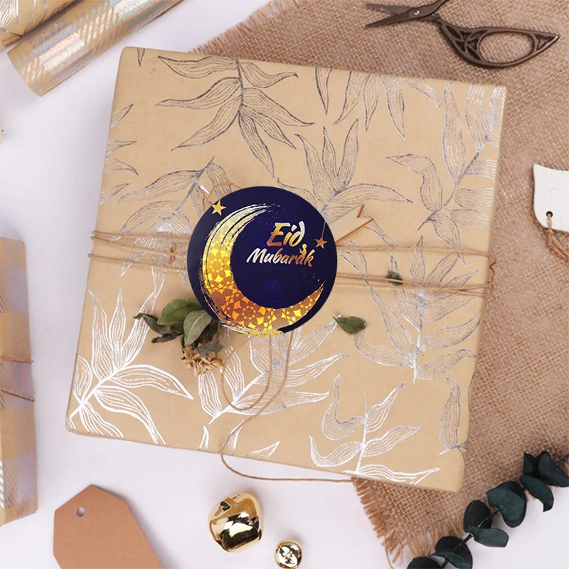 

60/12pcs EID Mubarak Paper Label Stickers Decor Gift Lable Seal Sticker Islamic Muslim Eid al-fitr Party Decoration Supplies