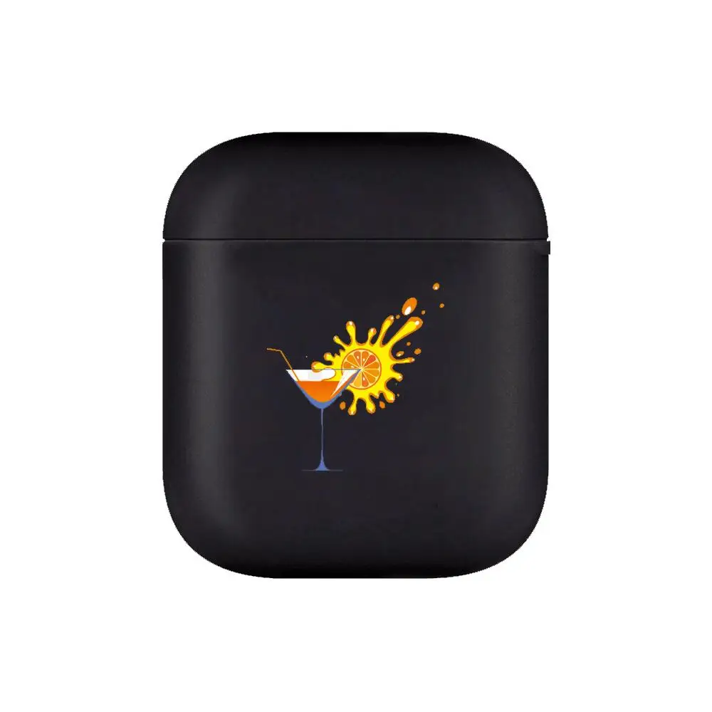 Мягкие силиконовые чехлы для Apple Airpods 1/2 с красным винным бокалом защитный чехол
