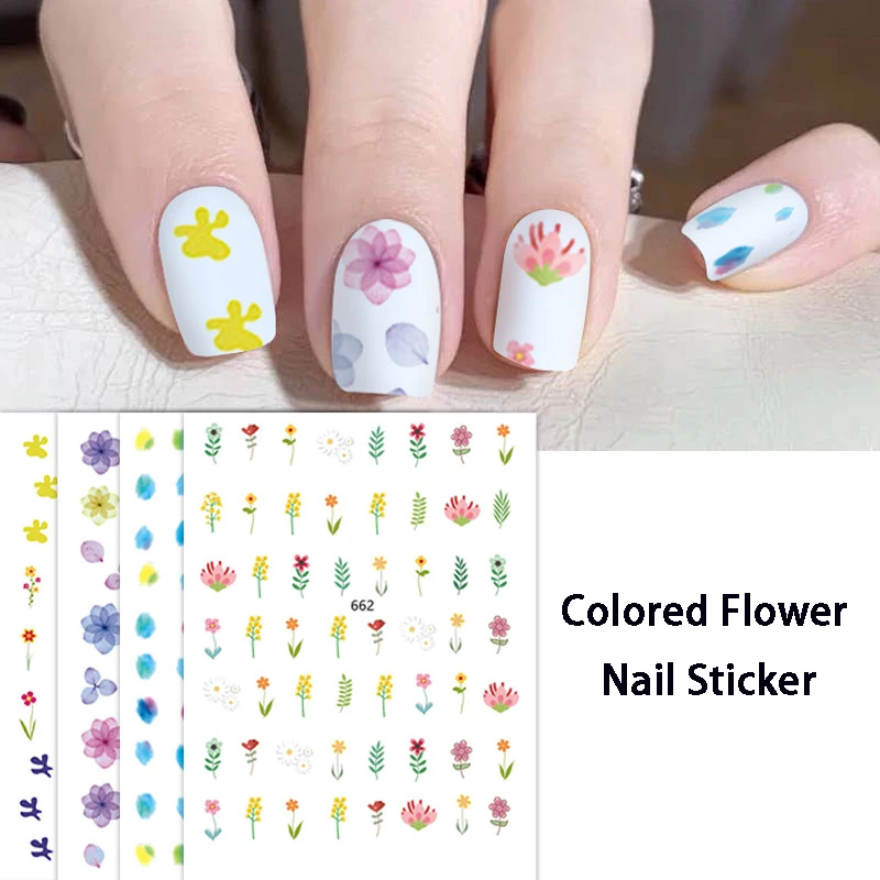 

1pc Cute Blooming Gradient Flowers Nail Art Transfer Sticker Paper Slider Nail Water Decal Design Nail Accesoires Nail Foil