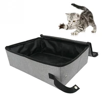 waterproof folding cleaning oxford cloth toilet pet accessories soft portable cat litter box with cover easy clean bathroom home