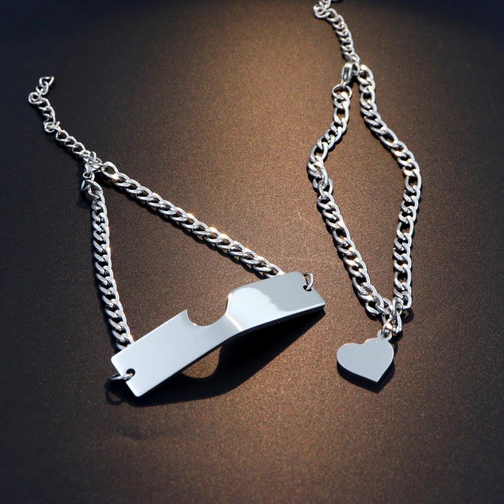 Браслет из нержавеющей стали для мужчин и женщин регулируемая Цепочка с