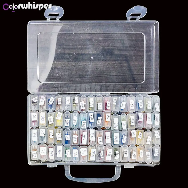 Коробка + 64 сумки в основном используются цвета бусин алмазная живопись дрель