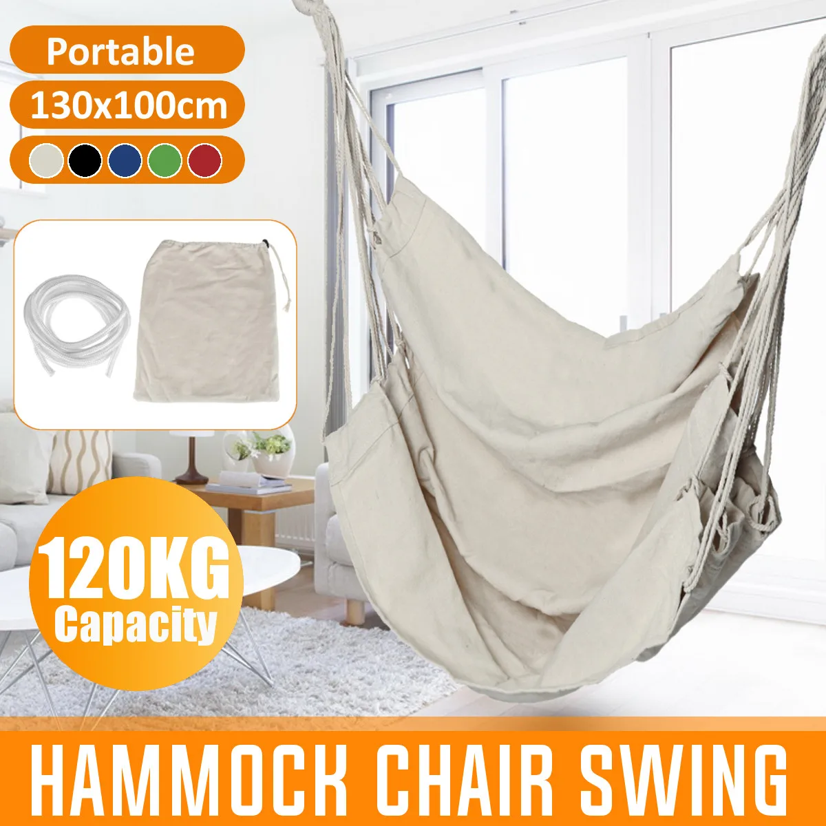 

No Pillow Child/Adult Hammock Hanging Rope Hammock Chair Swing Seat Large Relax Hanging Swing Chair Indoor Outdoor Camping 120kg