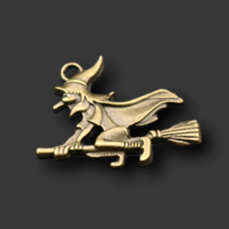 8 шт. антикварных бронзовых морских звезд Цвет с изображением летающей ведьмы