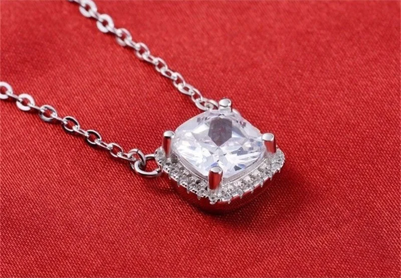 YHAMNI Настоящее серебро 925 Пробы Ювелирные наборы с S925 штампом 3ct CZ Диамант кольцо ожерелье серьги свадебный ювелирный набор YS033