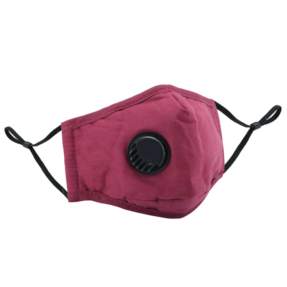 Хлопок маска для лица с изображением рта дыхательным клапаном против