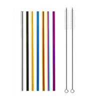 reusable metal drinking straws 3678pcs 304stainless steel sturdy bent straight drinks straw environmentally friendly products