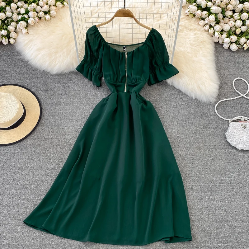 

Женское платье-макси на молнии, с высокой талией